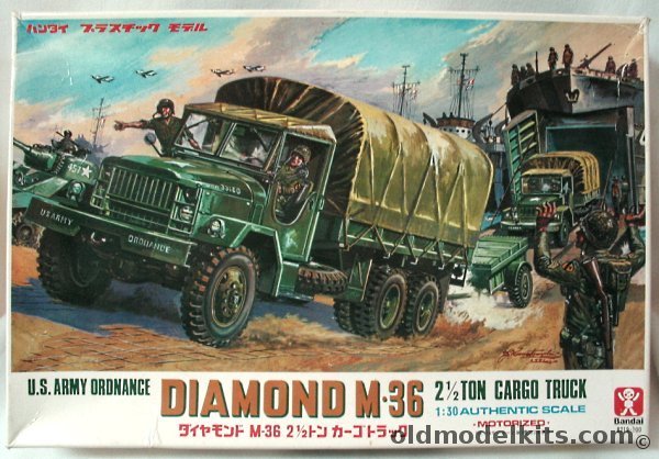 Bandai 1/30 US Army Ordnance Diamond M-36 2 1/2 Ton Cargo Truck Motorized, 8219-500 plastic model kit